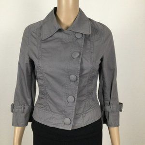 👛 (ANY 2/$20) H&M Asymmetrical Lightweight Grey Blazer, 4